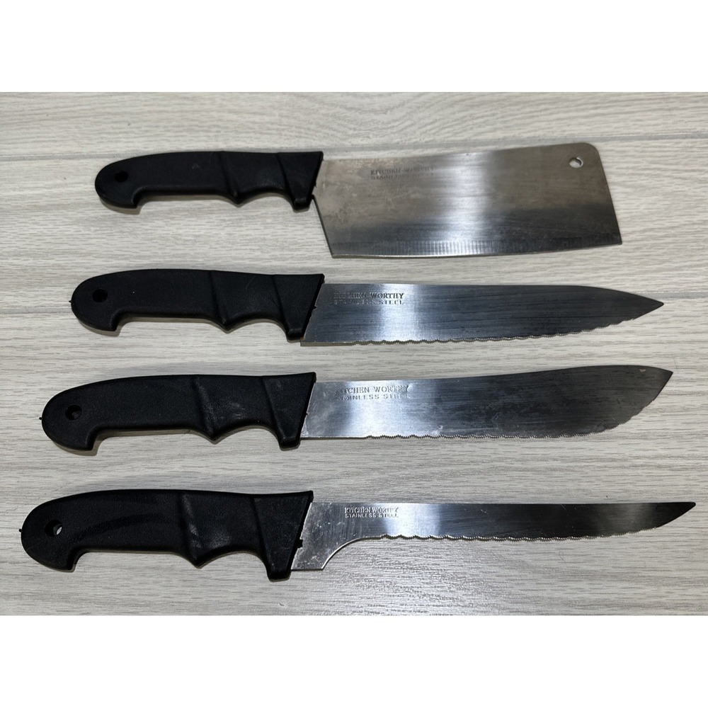 Kitchen Worthy Kitchen Knives‎ (Set of 4) Stainless Steel Plastic Handle
